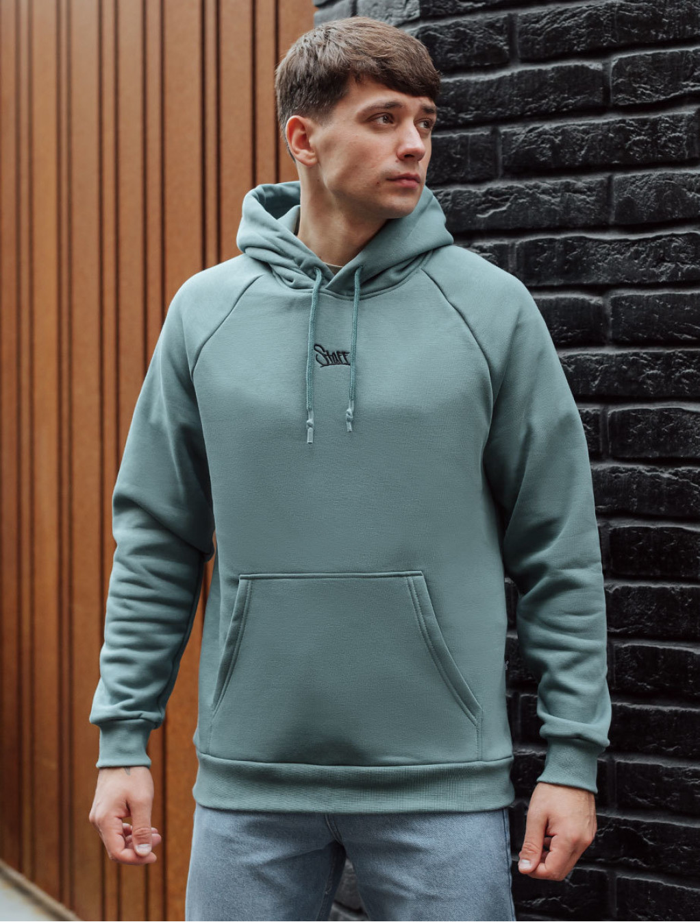 Hanorac Staff turquoise logo oversize fleece