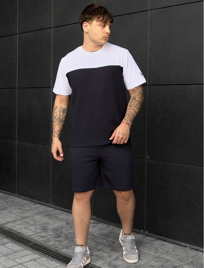 Set de vară tricou + pantaloni scurți Staff tom navy & white