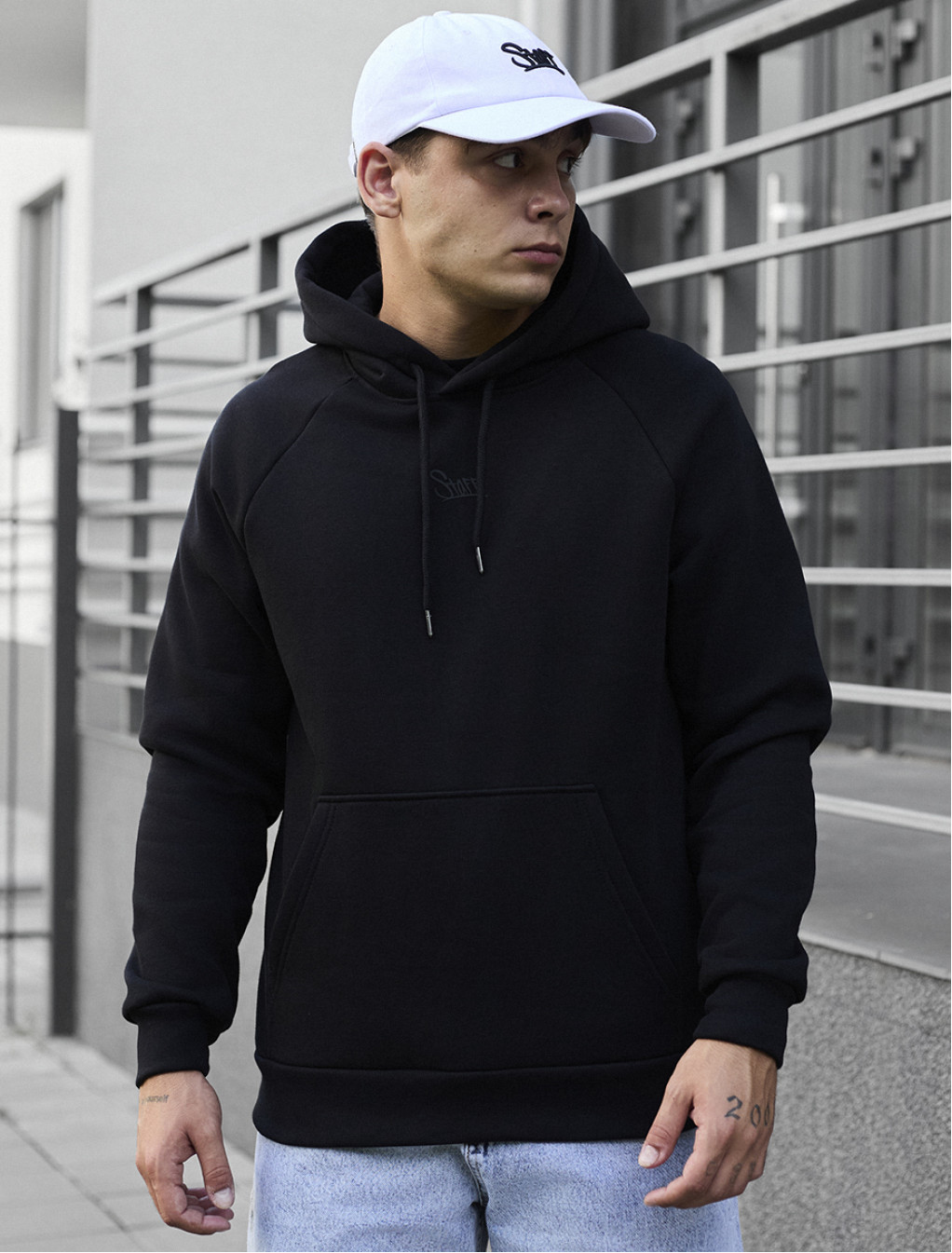 Hanorac Staff black logo oversize fleece