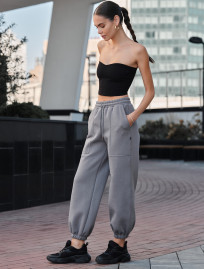 Pantalonii de trening de damă Staff lyn gray fleece