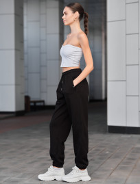 Pantalonii de trening de damă Staff kez black fleece