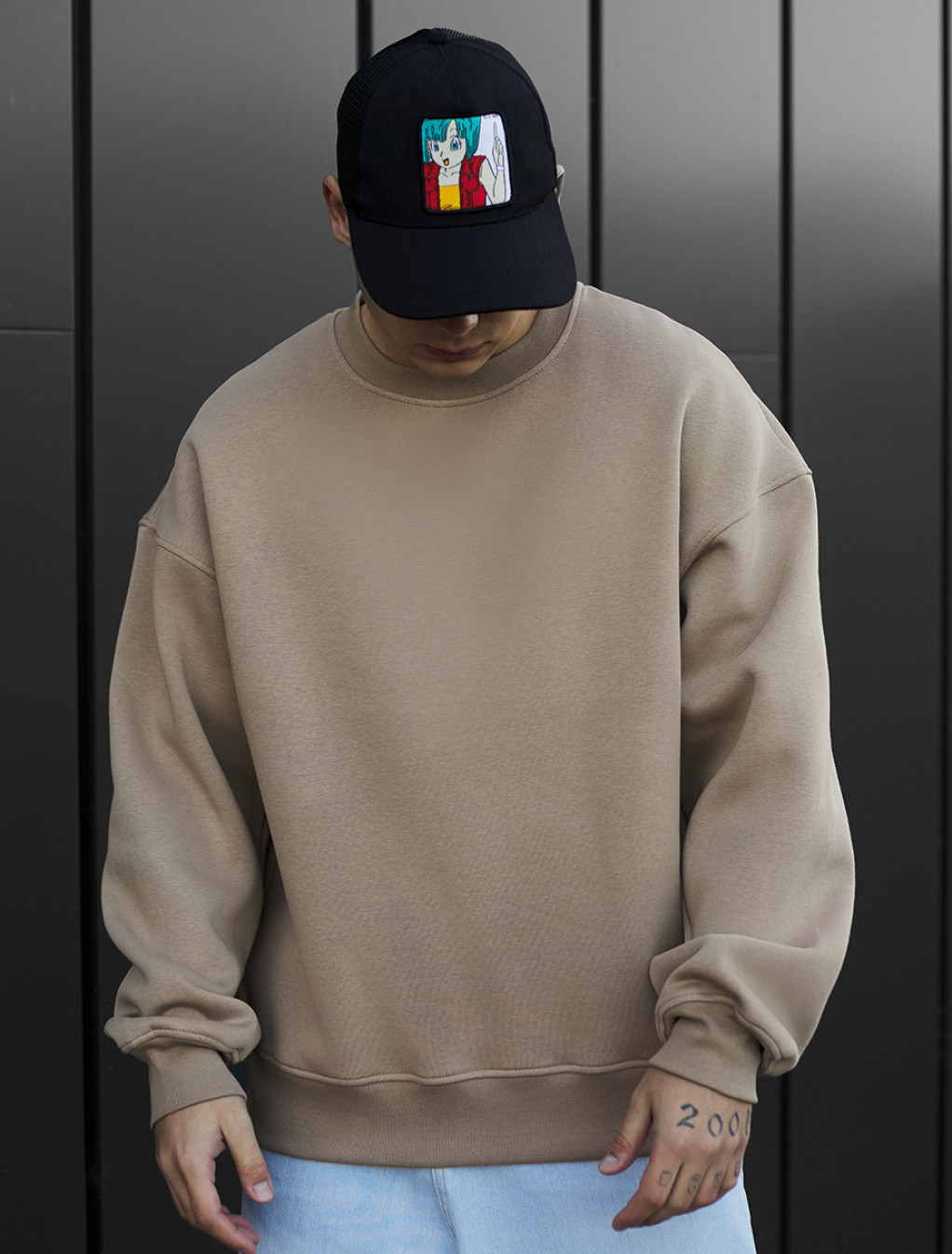 Bluză de trening Staff light brown oversize fleece