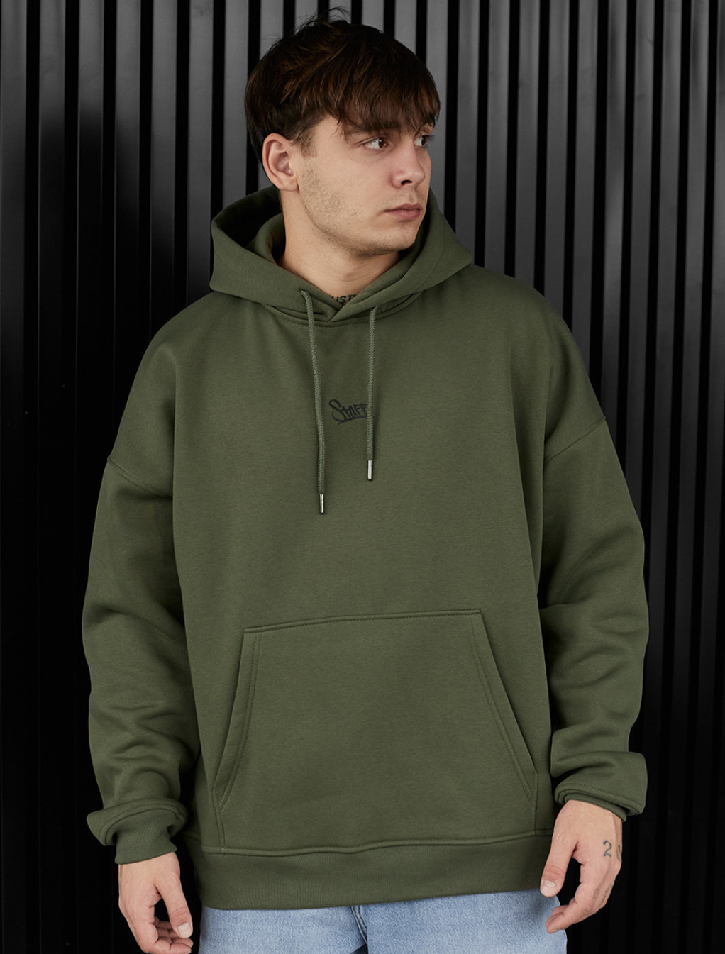 Hanorac Staff khaki logo oversize fleece
