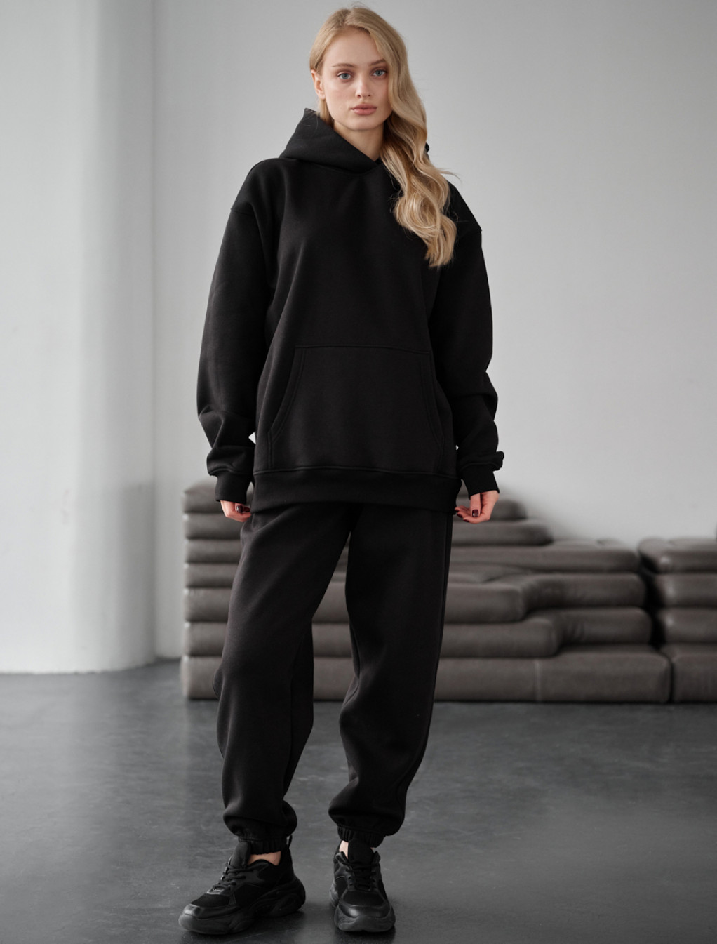 Trening de damă Staff mox black fleece oversize