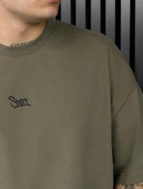 Tricou Staff olive logo oversize