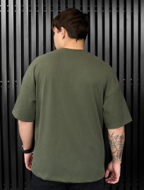 Tricou Staff khaki logo oversize
