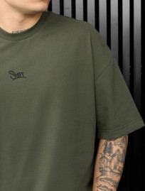 Tricou Staff khaki logo oversize