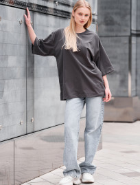 Tricou de damă Staff ri gray oversize