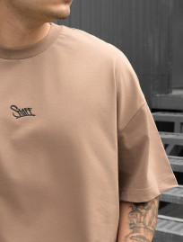 Tricou Staff brown logo oversize