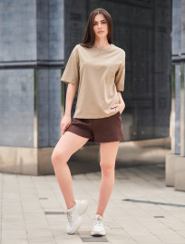 Tricou de damă Staff is logo olive beige