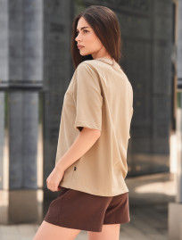 Tricou de damă Staff is logo olive beige