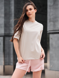 Tricou de damă Staff is logo light beige