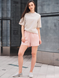 Tricou de damă Staff is logo light beige