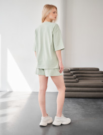 Set de vară de damă tricou + pantaloni scurți Staff me mint oversize