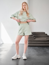 Set de vară de damă tricou + pantaloni scurți Staff me mint oversize