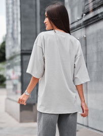 Tricou de damă Staff ri light gray oversize