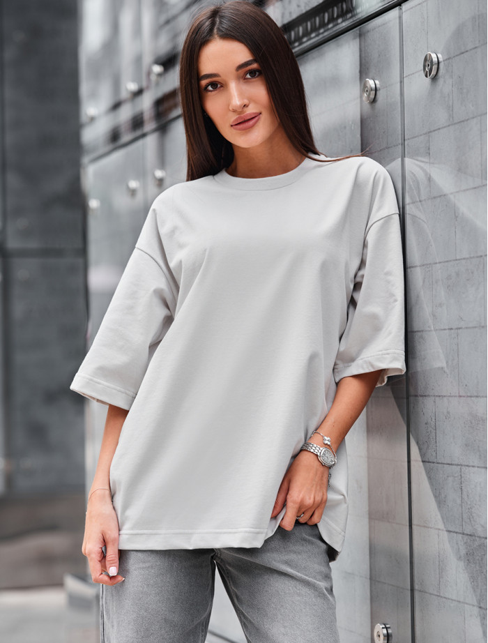 Tricou de damă Staff ri light gray oversize