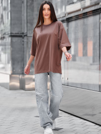 Tricou de damă Staff ri brown oversize