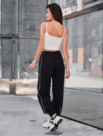 Pantaloni de trening de damă Staff don kant black