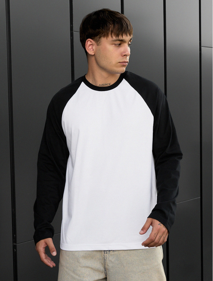Bluză Staff su reglan white & black