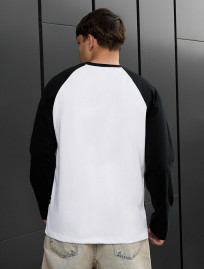 Bluză Staff su reglan white & black
