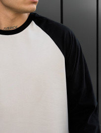 Bluză Staff su reglan light gray & black