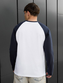 Bluză Staff su reglan white & navy