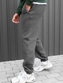 Pantaloni de trening Staff pul dark gray logo fleece