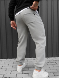 Pantaloni de trening Staff pul light gray logo fleece