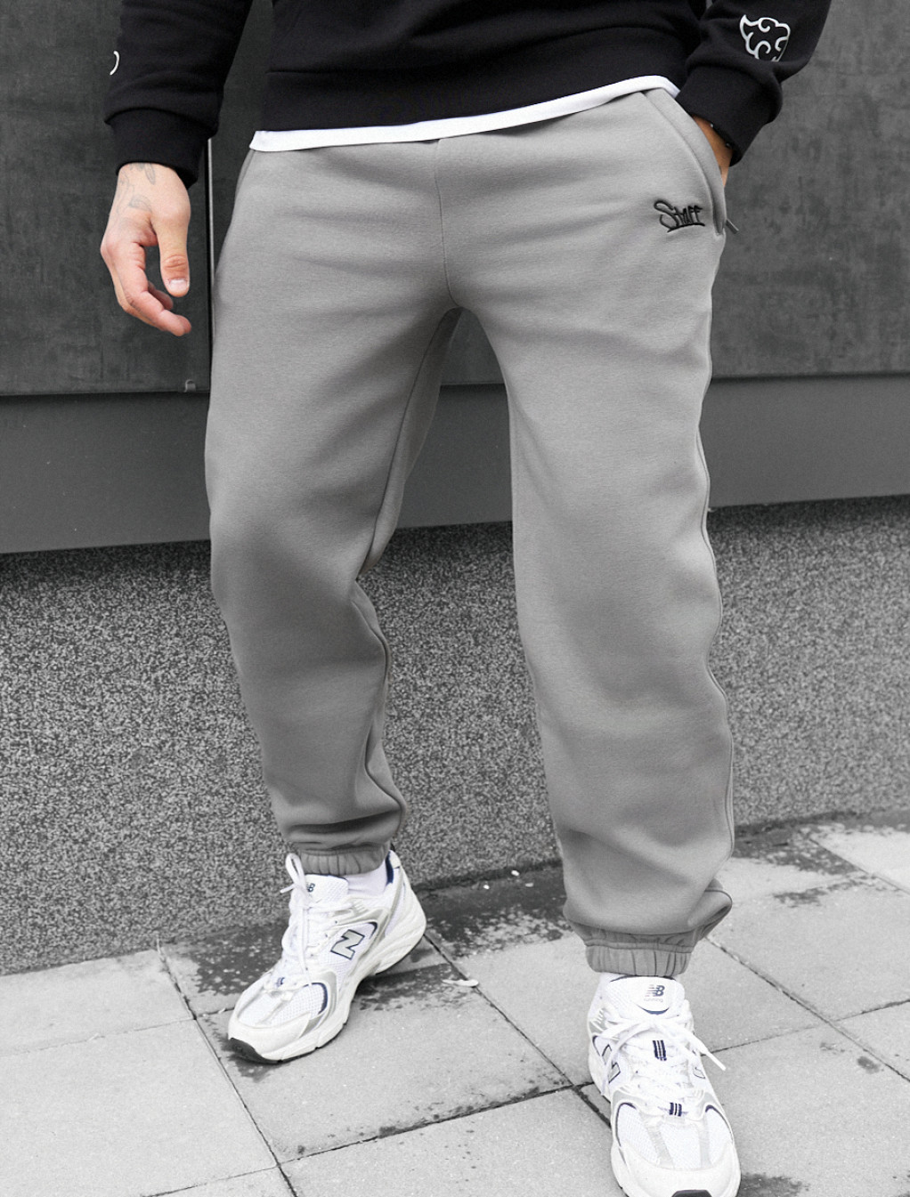 Pantaloni de trening Staff pul gray fleece