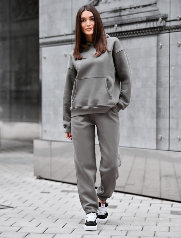 Costum de trening de damă Staff nex gray oversize fleece