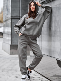 Costum de trening de damă Staff nex gray oversize fleece