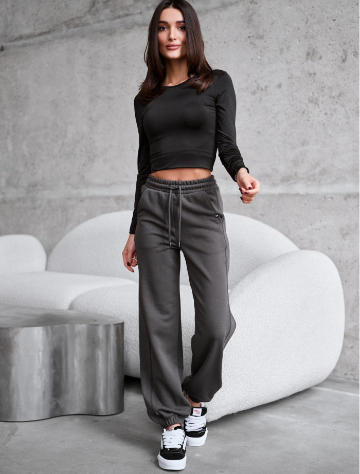 Pantaloni de trening de damă Staff yea dark gray