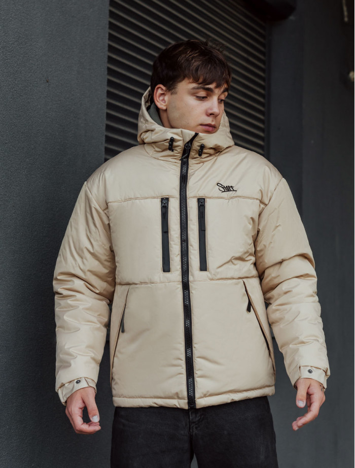 Geacă de iarnă Staff br beige logo