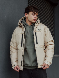 Geacă de iarnă Staff br beige logo