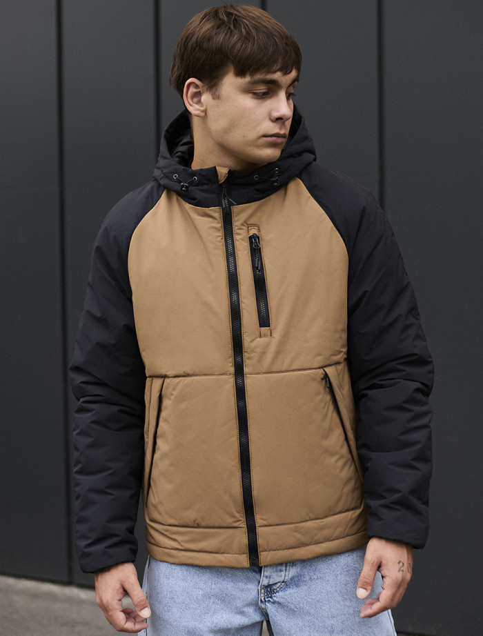 Geacă demi-sezon Staff na brown & beige