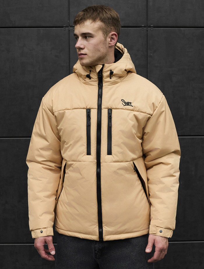 Geacă de iarnă Staff br beige logo