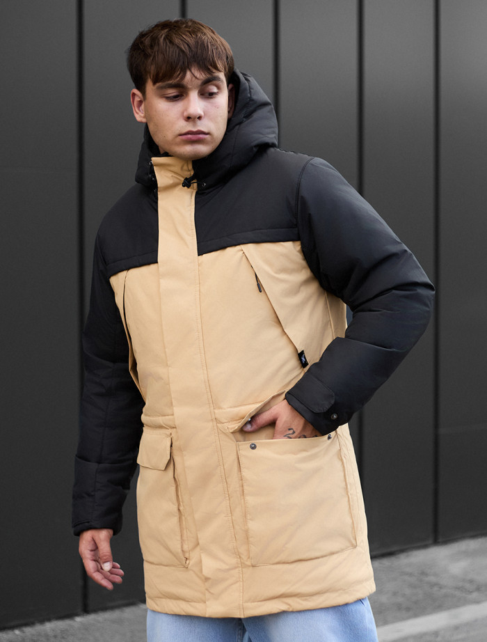 Parka de iarnă Staff to black & beige