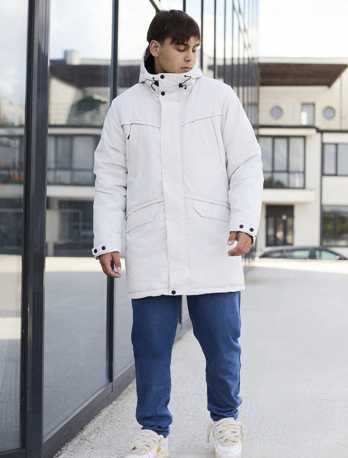 Parka de iarnă Staff st white melange