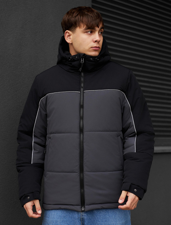 Geacă de iarnă Staff im black & gray reflective