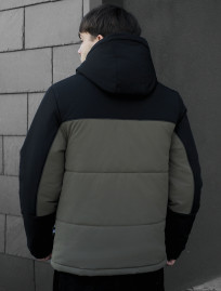 Geacă de iarnă Staff im black & dark khaki reflective
