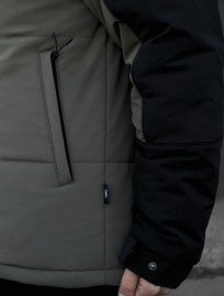 Geacă de iarnă Staff im black & dark khaki reflective