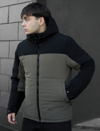 Geacă de iarnă Staff im black & dark khaki reflective