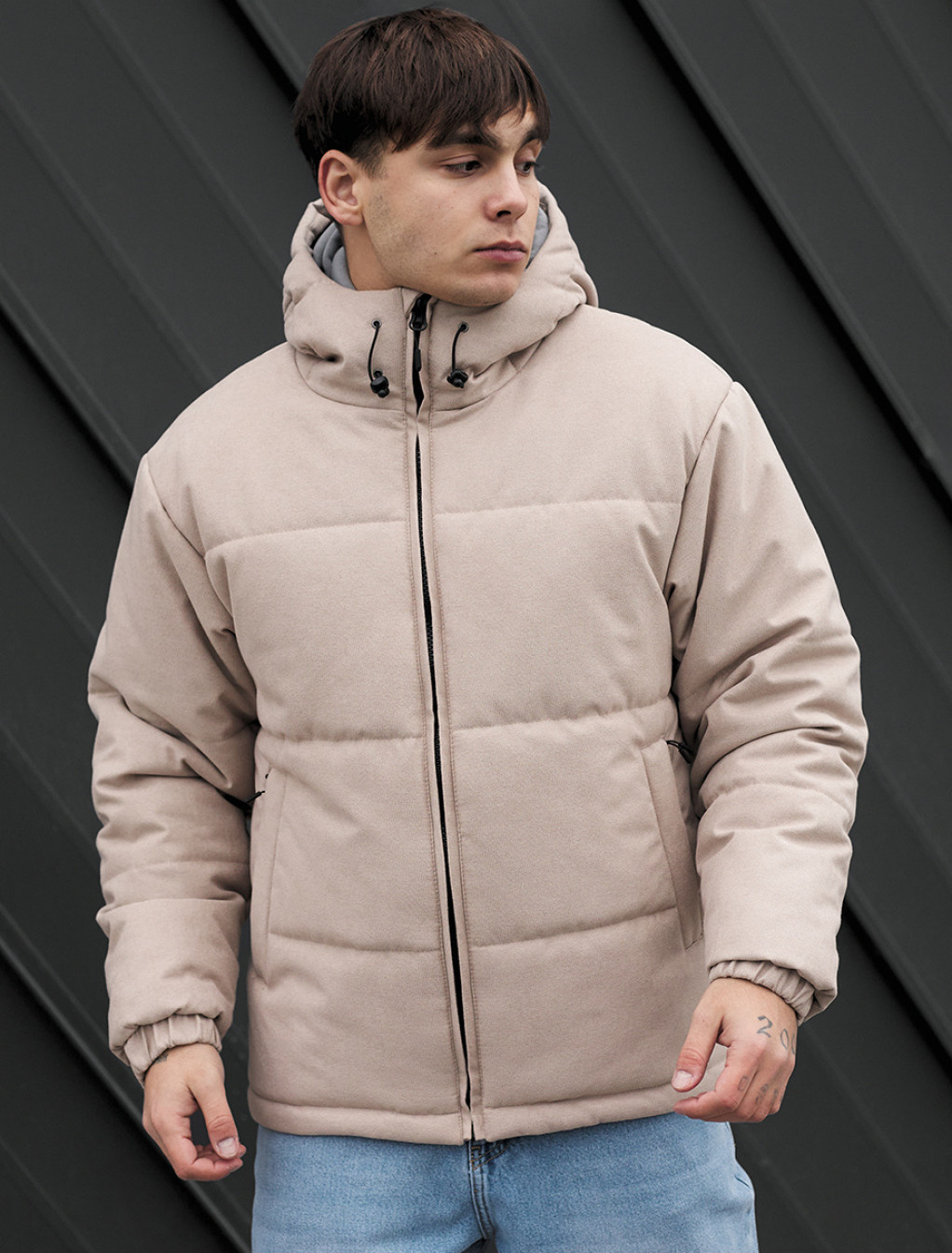 Geacă de iarnă Staff shum light beige