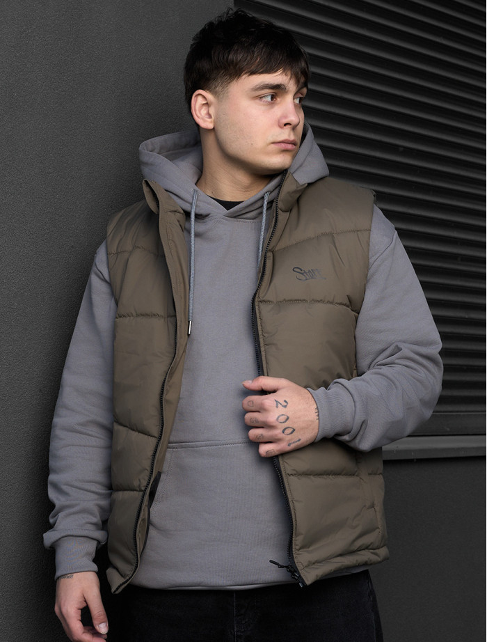 Vestă Staff jova dark khaki logo