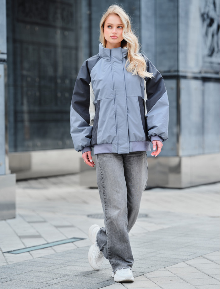 Geacă de damă Staff co gray & dark gray oversize