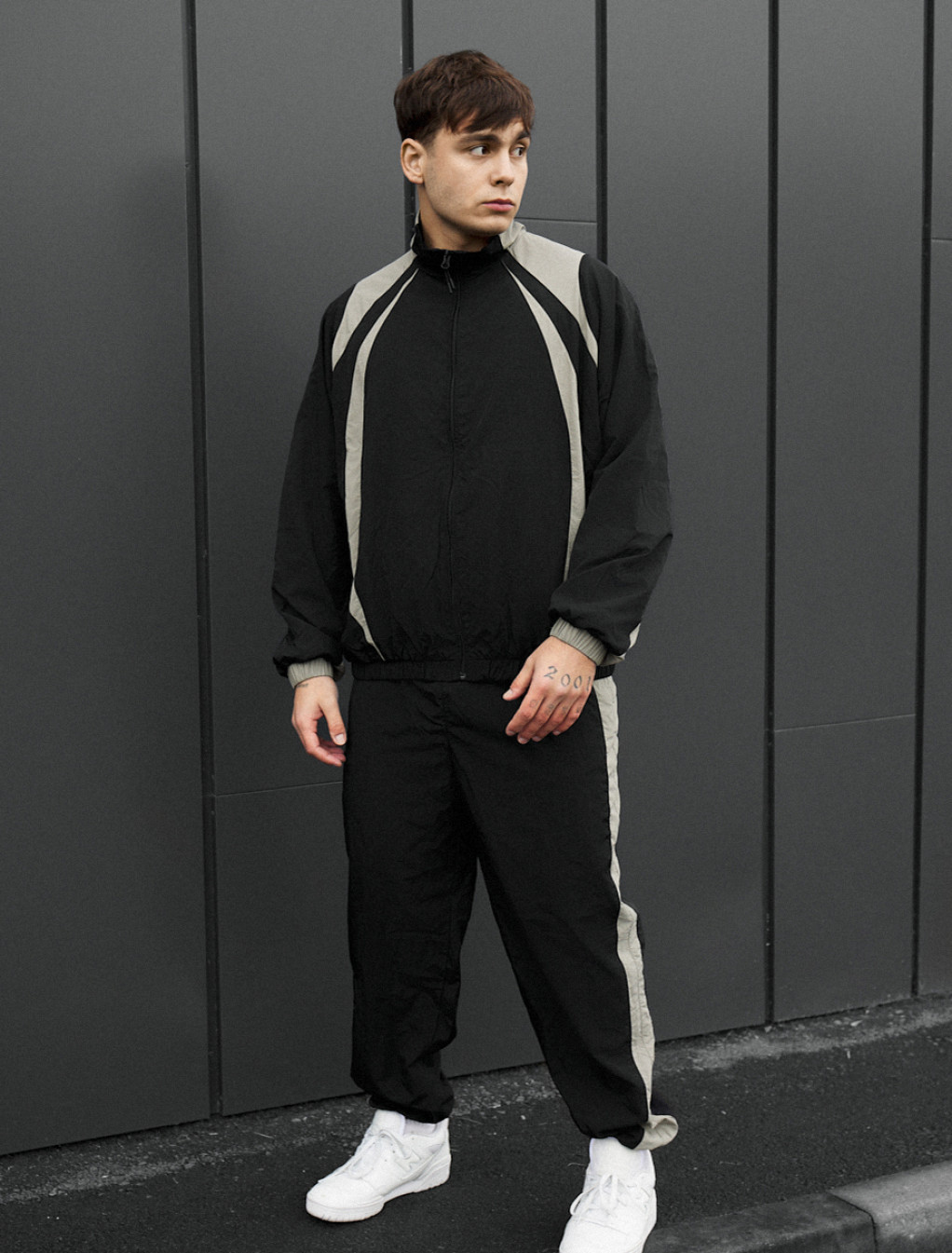 Costum de trening Staff cap black & light olive oversize