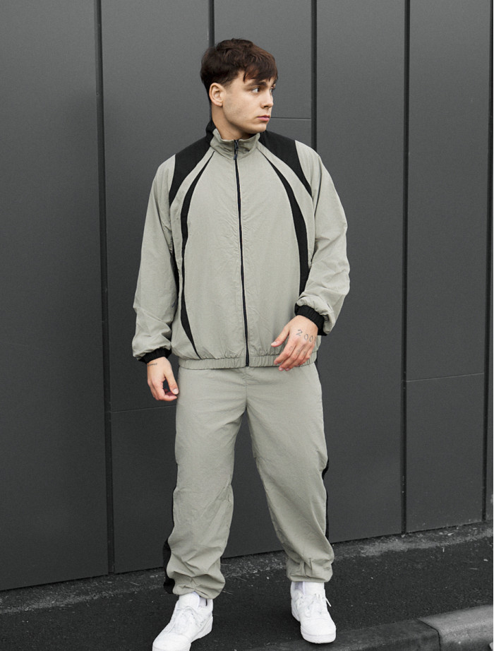 Costum de trening  Staff cap light olive & black oversize