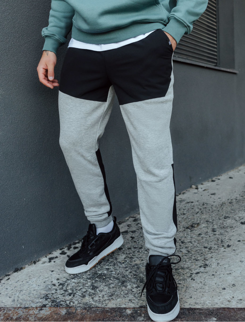 Pantaloni de trening Staff de gray melange fleece