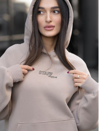 Hanorac de damă Staff original light brown oversize fleece